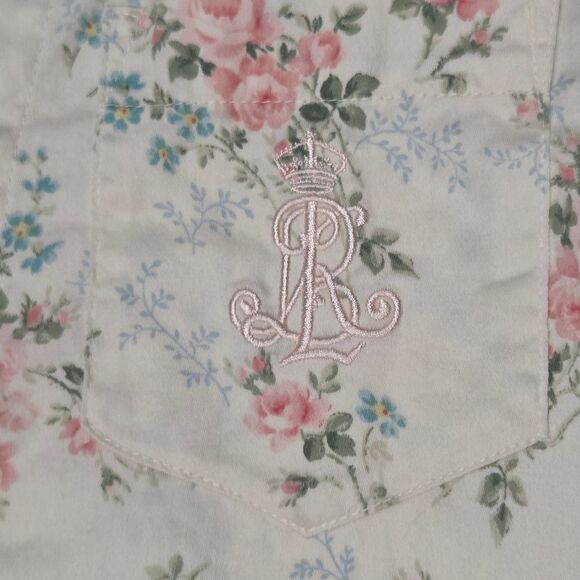 Lauren Ralph Lauren Feminine Floral Cotton Pajama Top M - Picture 3 of 9